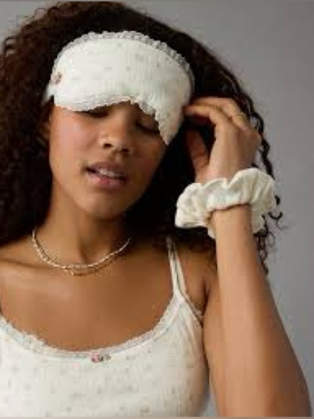 American Eagle Stretchy Knit Floral Lace Sleep Mask NWT
